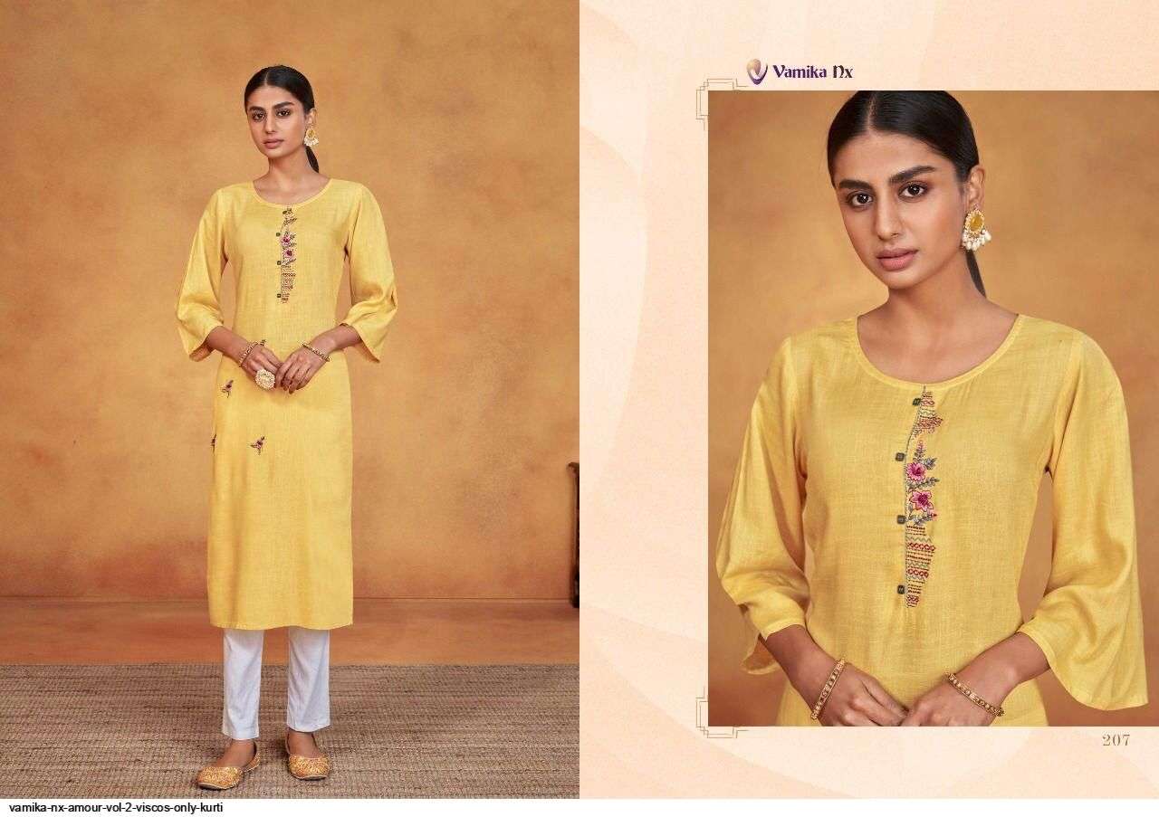VAMIKA NX PRESENT AMOUR VOL 2 DAILY WEAR KURTI WITH PANT IN WHOLESALE PRICE IN SURAT - SAI DRESSES