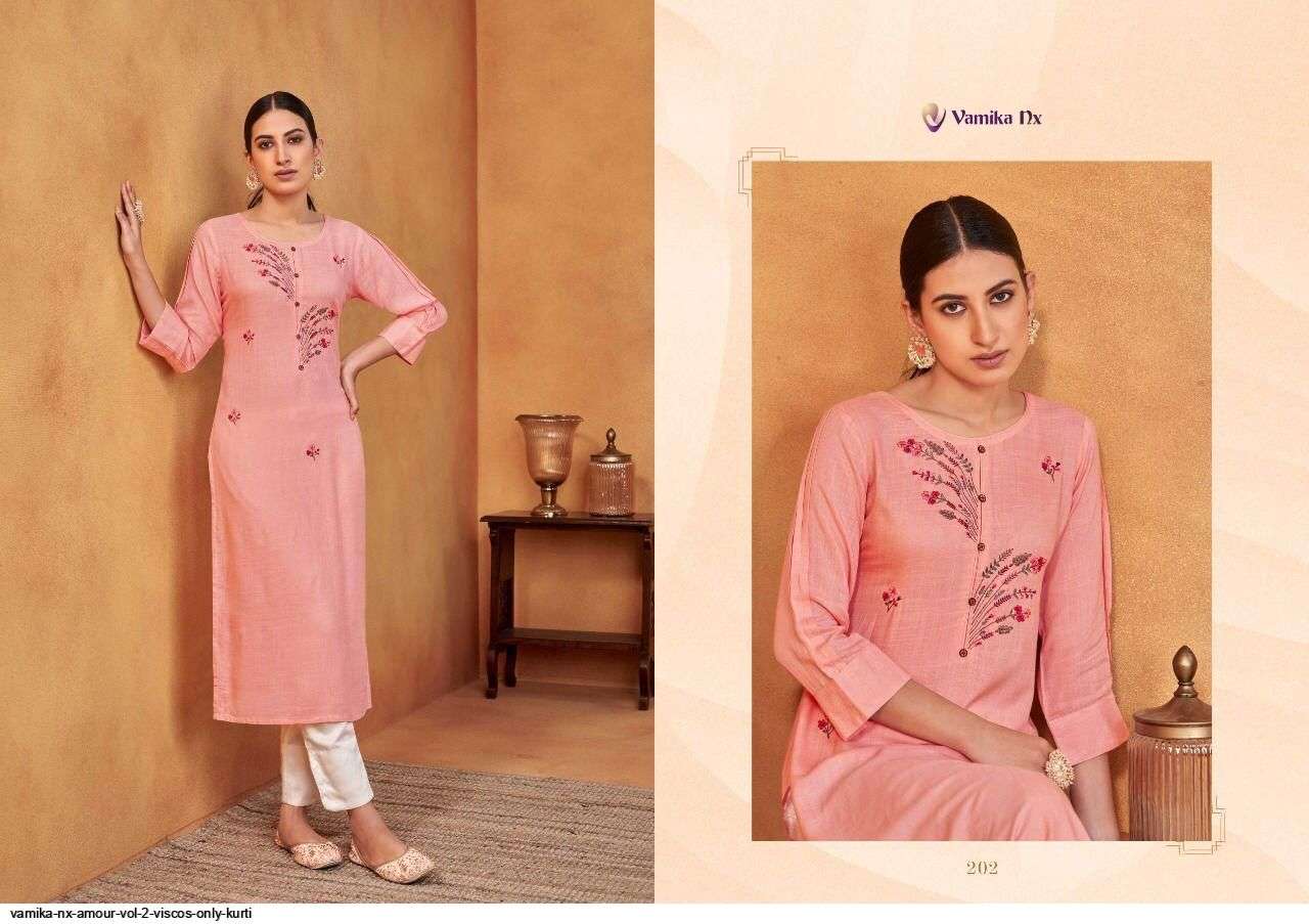 VAMIKA NX PRESENT AMOUR VOL 2 DAILY WEAR KURTI WITH PANT IN WHOLESALE PRICE IN SURAT - SAI DRESSES
