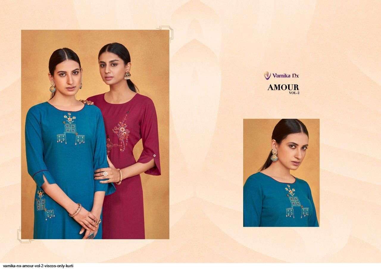VAMIKA NX PRESENT AMOUR VOL 2 DAILY WEAR KURTI WITH PANT IN WHOLESALE PRICE IN SURAT - SAI DRESSES