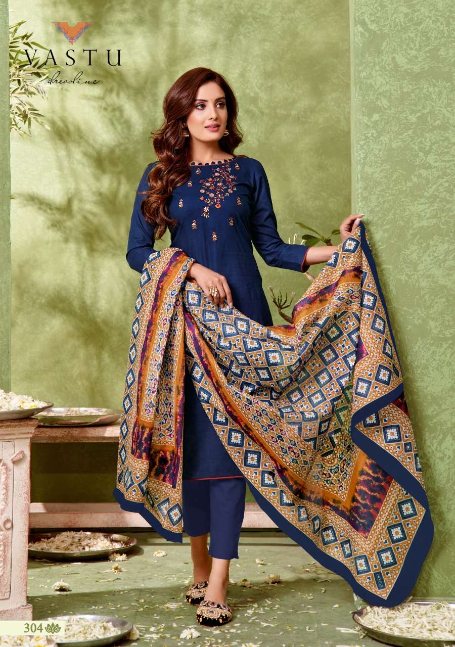 VASTU PRESENT IKAAT PATOLA VOL 3 PURE LAWN PRINT WITH EMBROIDERED SUITS IN WHOLESALE PRICE IN SURAT - SAI DRESSES