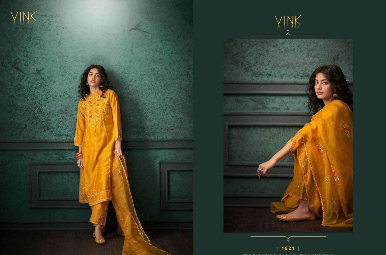 VINK PRESENT FESTIVE EDIT CHINON SILK HANDWORK READYMADE SALWAR SUITS IN WHOLESALE PRICE IN SURAT - SAI DRESSES