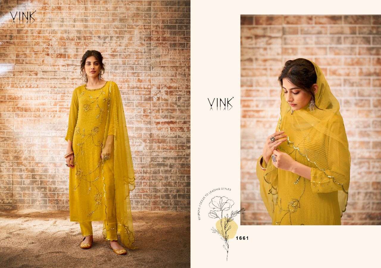 VINK PRESENT ZIA READYMADE HEAVY GEORGETTE WITH HANDWORK PANT STYLE SUITS IN WHOLESALE PRICE IN SURAT - SAI DRESSES