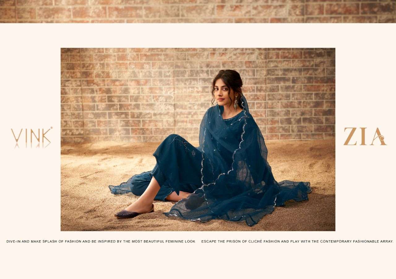 VINK PRESENT ZIA READYMADE HEAVY GEORGETTE WITH HANDWORK PANT STYLE SUITS IN WHOLESALE PRICE IN SURAT - SAI DRESSES