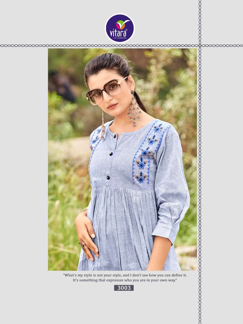 VITARA FASHION PRESENT FLORET EXCLUSIVE DESIGNER KURTIS IN WHOLESALE PRICE IN SURAT - SAI DRESSES
