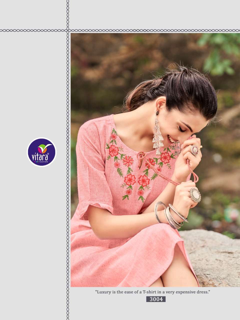 VITARA FASHION PRESENT FLORET EXCLUSIVE DESIGNER KURTIS IN WHOLESALE PRICE IN SURAT - SAI DRESSES