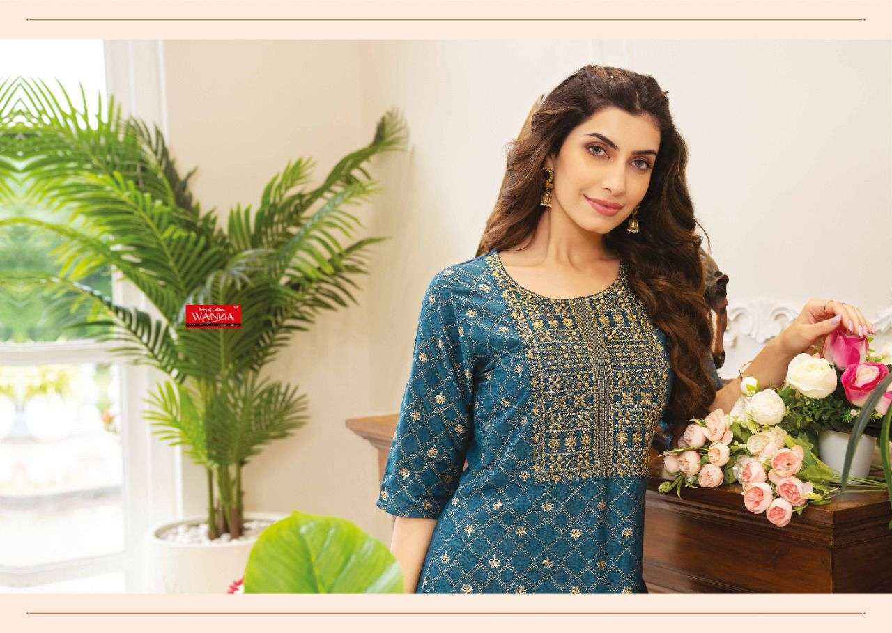 WANNA PRESENT HIRAL VOL 4 RAYON PRINT WITH EMBROIDERED DESIGNER KURTI IN WHOLESALE PRICE IN SURAT - SAI DRESSES