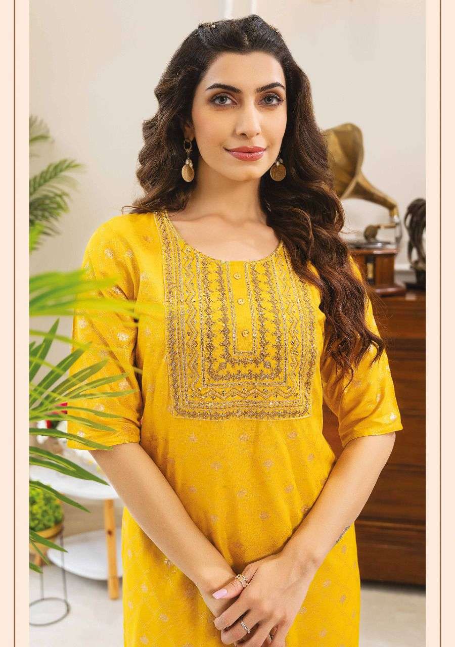 WANNA PRESENT HIRAL VOL 4 RAYON PRINT WITH EMBROIDERED DESIGNER KURTI IN WHOLESALE PRICE IN SURAT - SAI DRESSES