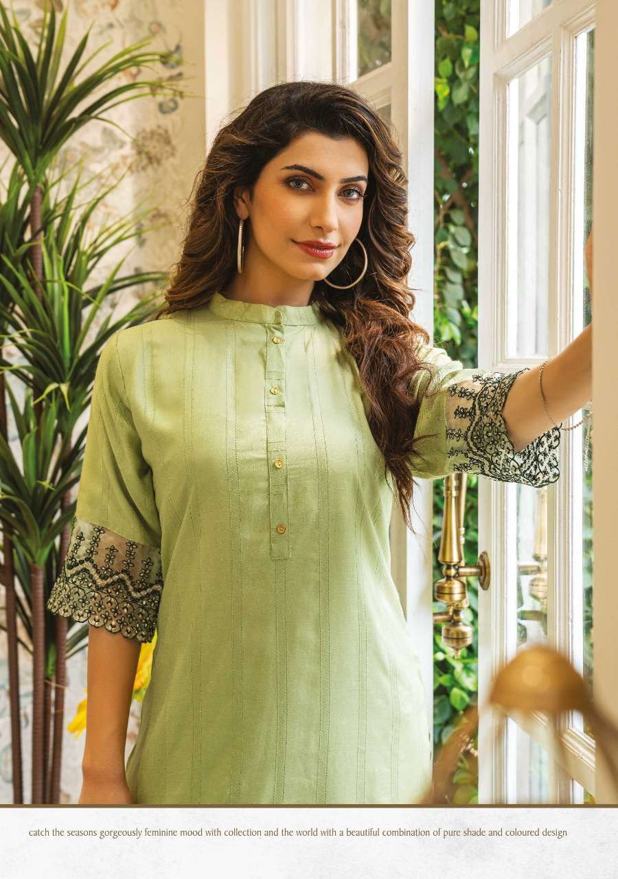 WANNA PRESENT TANVI VOL 3 RAYON FANCY DESIGNER KURTIS IN WHOLESALE PRICE IN SURAT - SAI DRESSES