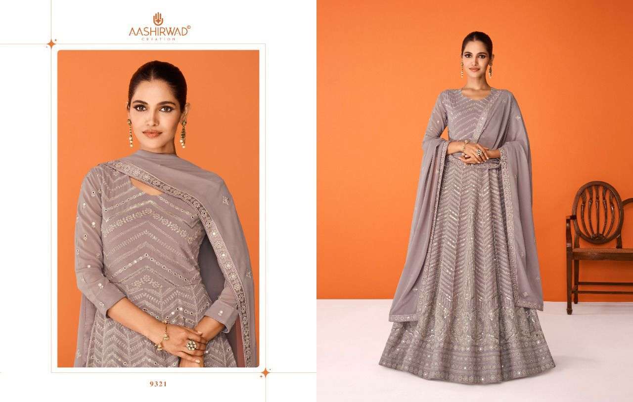 AASHIRWAD CREATION PRESENT IMARA READYMADE GOWN STYLE DESIGNER SUITS IN WHOLESALE RATE IN SURAT - SAI DRESSES