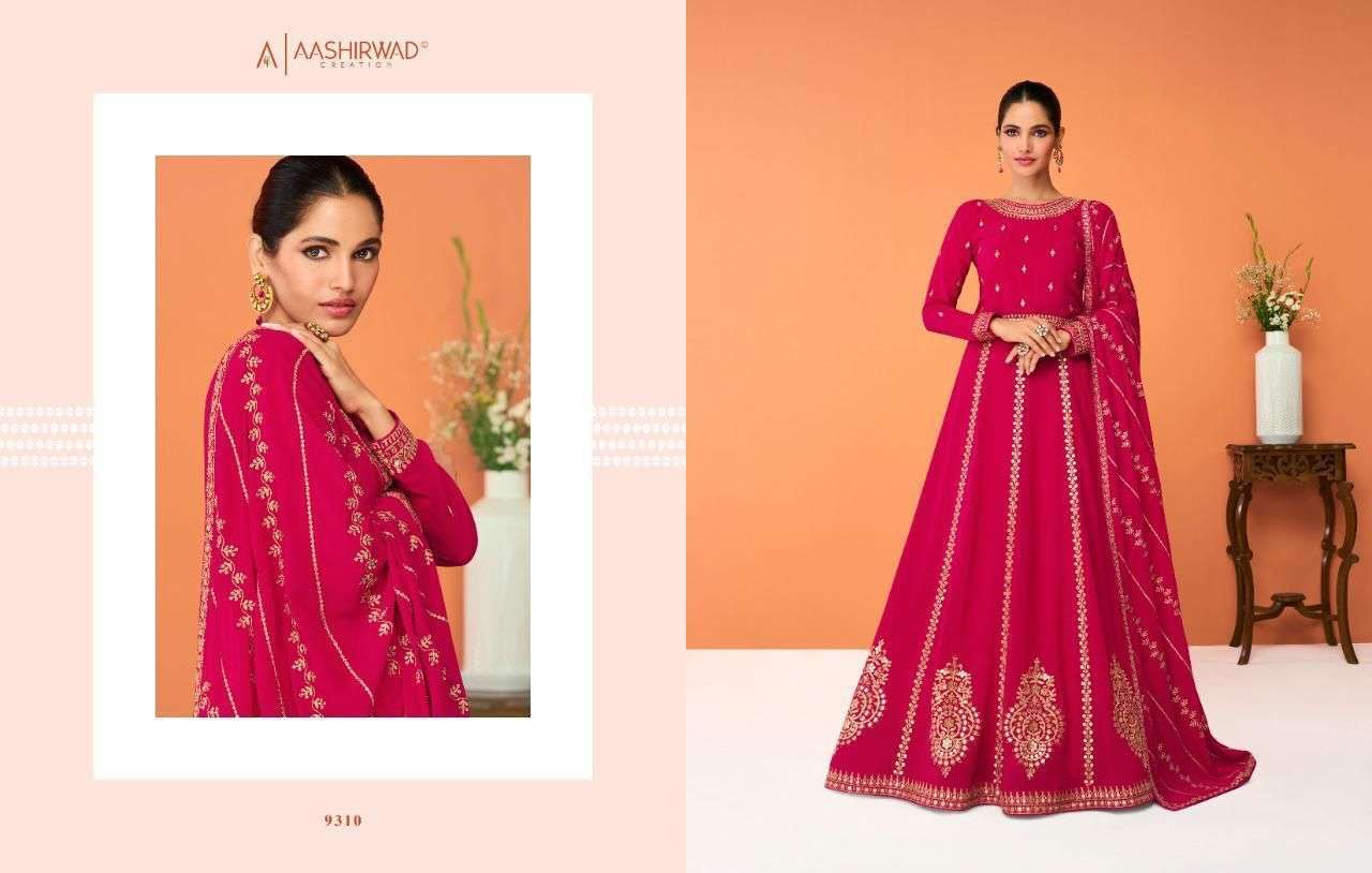 AASHIRWAD CREATION PRESENT JASLEEN READYMADE GOWN STYLE DESIGNER SUITS IN WHOLESALE RATE IN SURAT - SAI DRESSES 