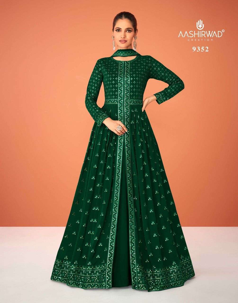 AASHIRWAD CREATION PRESENT KASTURI READYMADE PARTY WEAR DESIGNER SUITS IN WHOLESALE RATE IN SURAT - SAI DRESSES
