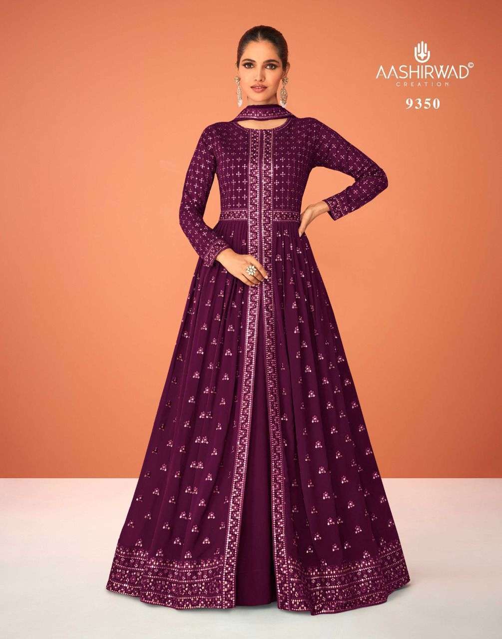 AASHIRWAD CREATION PRESENT KASTURI READYMADE PARTY WEAR DESIGNER SUITS IN WHOLESALE RATE IN SURAT - SAI DRESSES