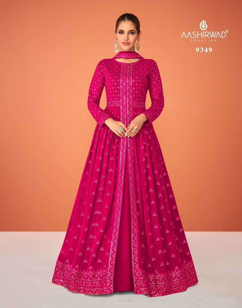 AASHIRWAD CREATION PRESENT KASTURI READYMADE PARTY WEAR DESIGNER SUITS IN WHOLESALE RATE IN SURAT - SAI DRESSES
