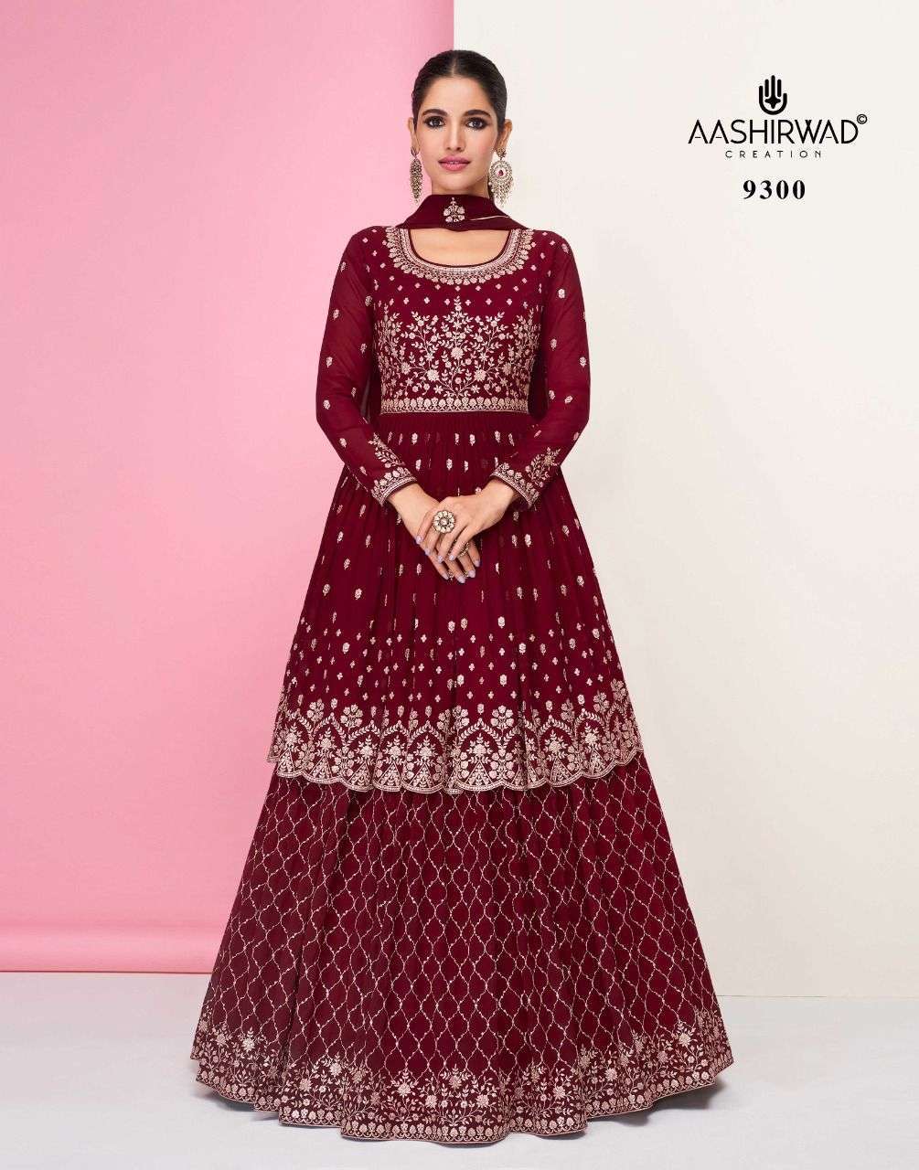 AASHIRWAD CREATION PRESENT PARI FESTIVE WEAR READYMADE SKIRT STYLE DESIGNER SUITS IN WHOLESALE PRICE IN SURAT - SAI DRESSES