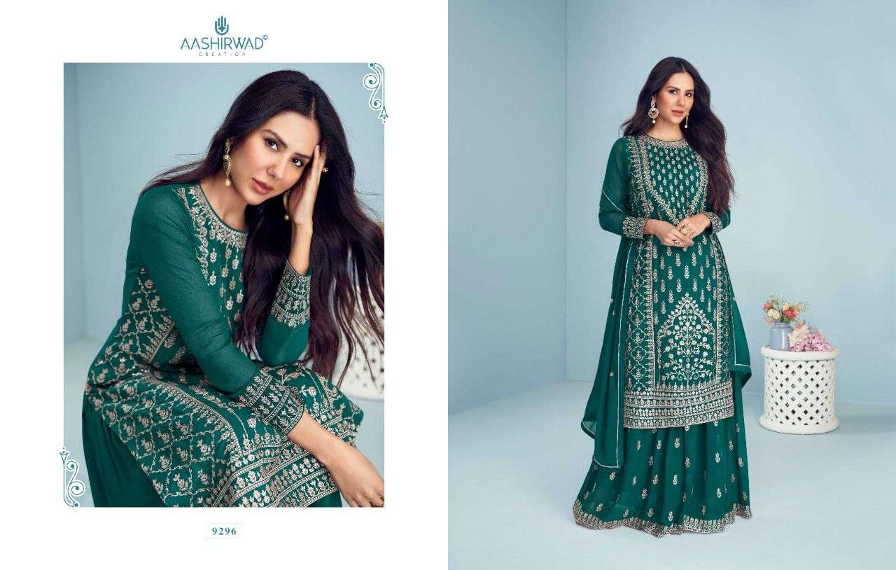 AASHIRWAD CREATION PRESENT ZAINA FESTIVE WEAR READYMADE DESIGNER SUITS IN WHOLESALE PRICE IN SURAT - SAI DRESSES