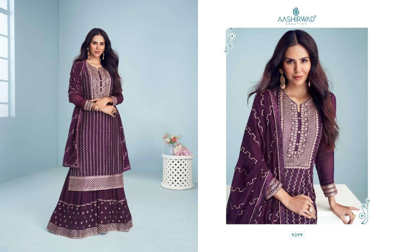 AASHIRWAD CREATION PRESENT ZAINA FESTIVE WEAR READYMADE DESIGNER SUITS IN WHOLESALE PRICE IN SURAT - SAI DRESSES