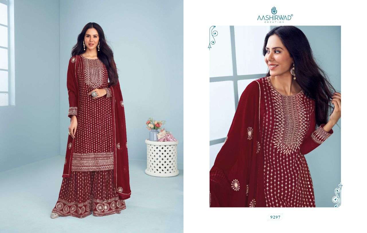 AASHIRWAD CREATION PRESENT ZAINA FESTIVE WEAR READYMADE DESIGNER SUITS IN WHOLESALE PRICE IN SURAT - SAI DRESSES