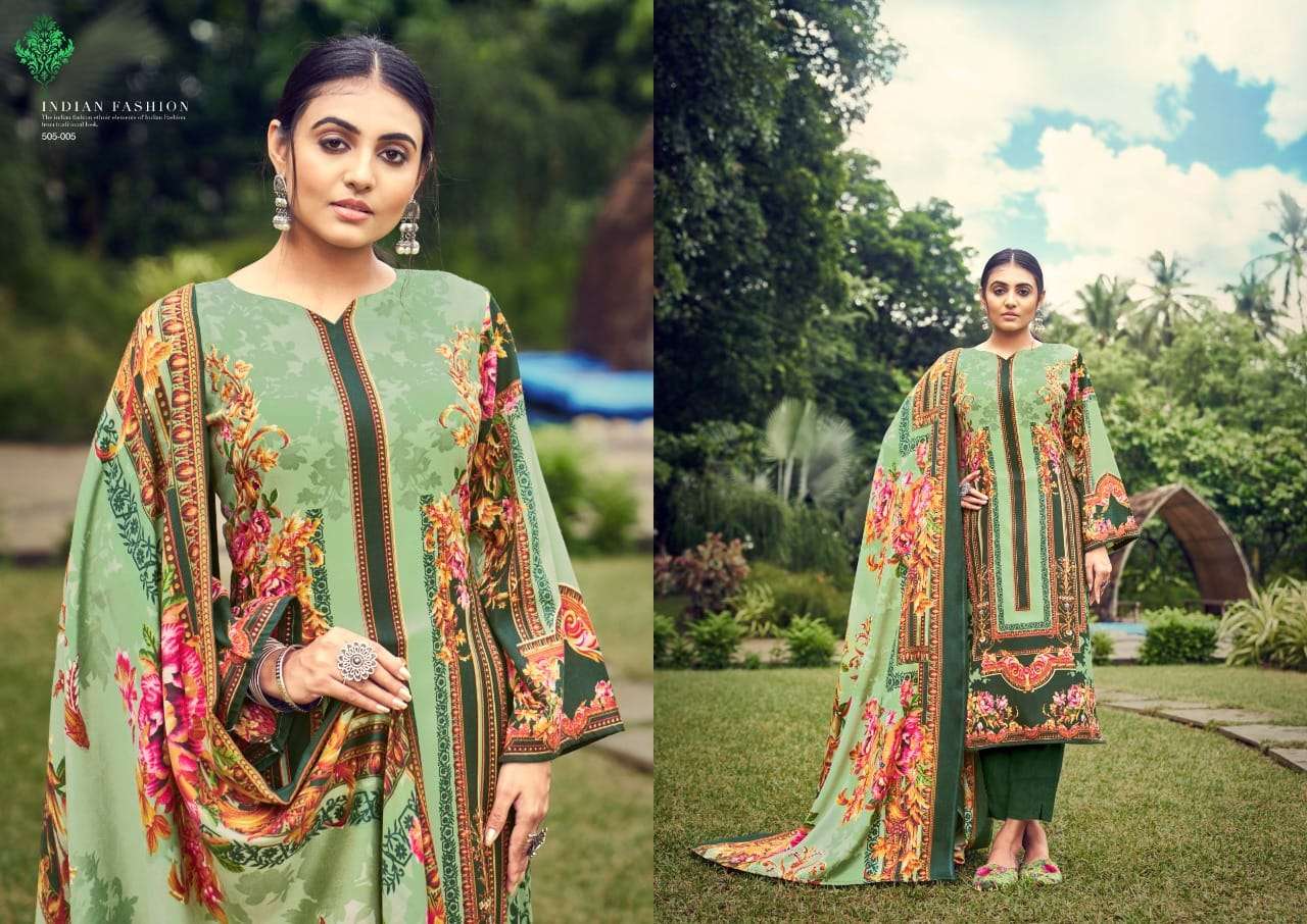 ADEEVA TRENDZ PRESENT NUSRAT PASHMINA DESIGNER PAKISTANI PRINTED SUITS IN WHOLESALE RATE IN SURAT - SAI DRESSES