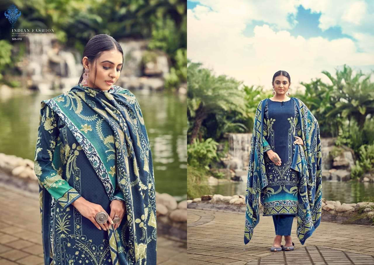 ADEEVA TRENDZ PRESENT NUSRAT PASHMINA DESIGNER PAKISTANI PRINTED SUITS IN WHOLESALE RATE IN SURAT - SAI DRESSES