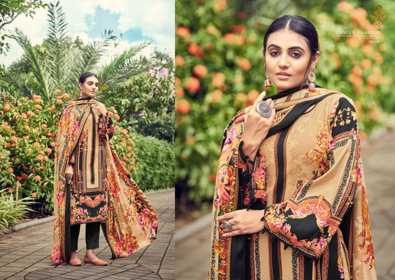 ADEEVA TRENDZ PRESENT NUSRAT PASHMINA DESIGNER PAKISTANI PRINTED SUITS IN WHOLESALE RATE IN SURAT - SAI DRESSES