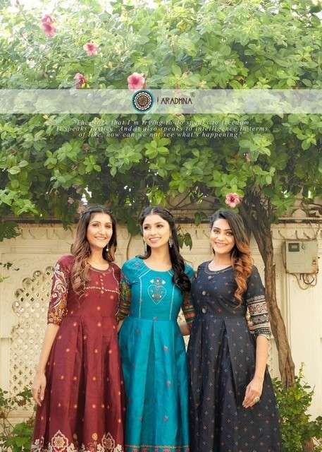 ARADHNA PRESENT BONANZA VOL 2 RAYON GOWN STYLE LONG KURTIS IN WHOLESALE RATE IN SURAT - SAI DRESSES