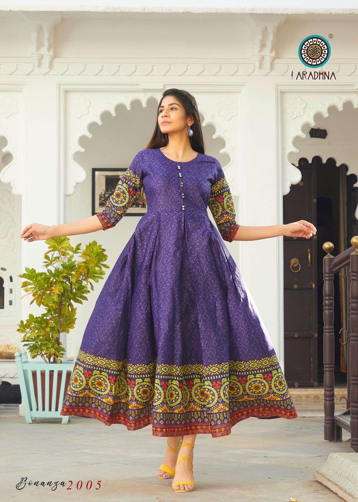 Rayon Printed Gown Style Kurti at Rs.540/Pcs in jaipur offer by Vinayak  Enterprises