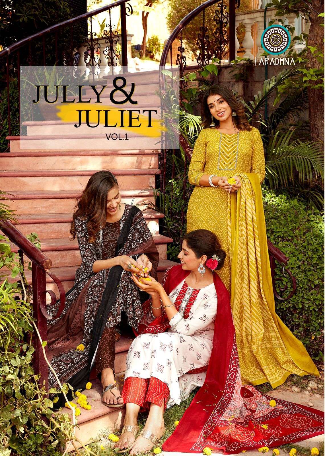 ARADHNA PRESENT JULLY & JULIET VOL 1 READY TO CASUAL WEAR DESIGNER KURTI PANT WITH DUPATTA COLLECTION IN WHOLESALE RATE IN SURAT - SAI DRESSES