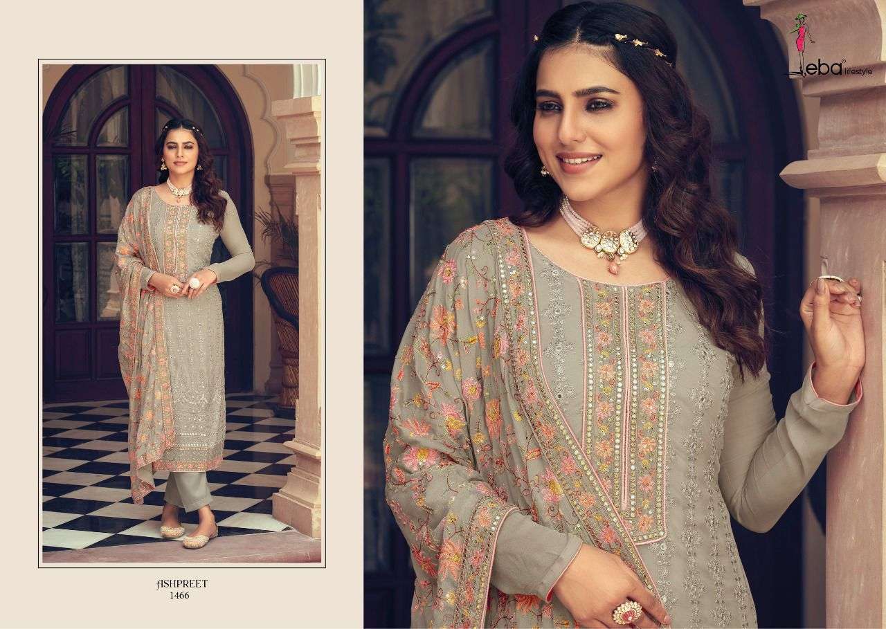  EBA LIFESTYLE PRESENT ASHPREET VOL 6 SEMI STITCHED HEAVY EMBROIDERED DESIGNER SALWAR SUITS IN WHOLESALE RATE IN SURAT - SAI DRESSES