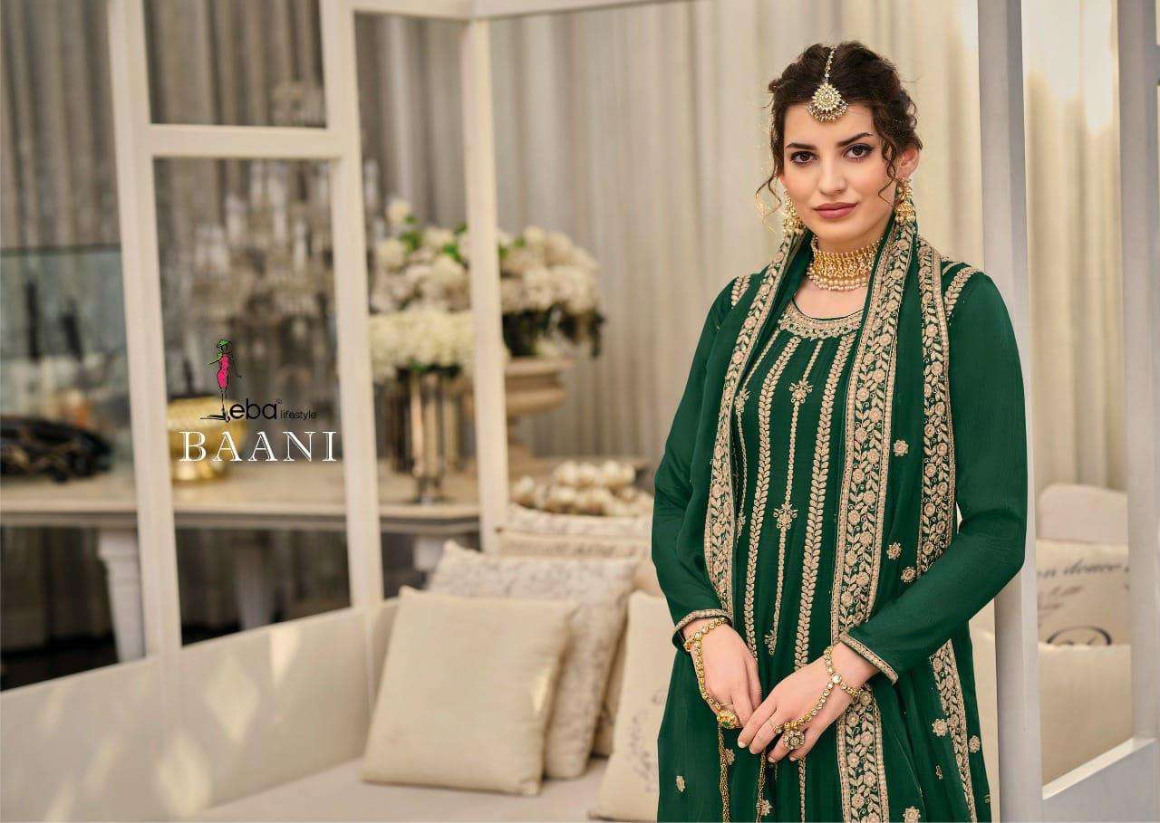 EBA LIFESTYLE PRESENT BAANI FESTIVE WEAR SEMI STITCHED DESIGNER SUITS IN WHOLESALE RATE IN SURAT - SAI DRESSES