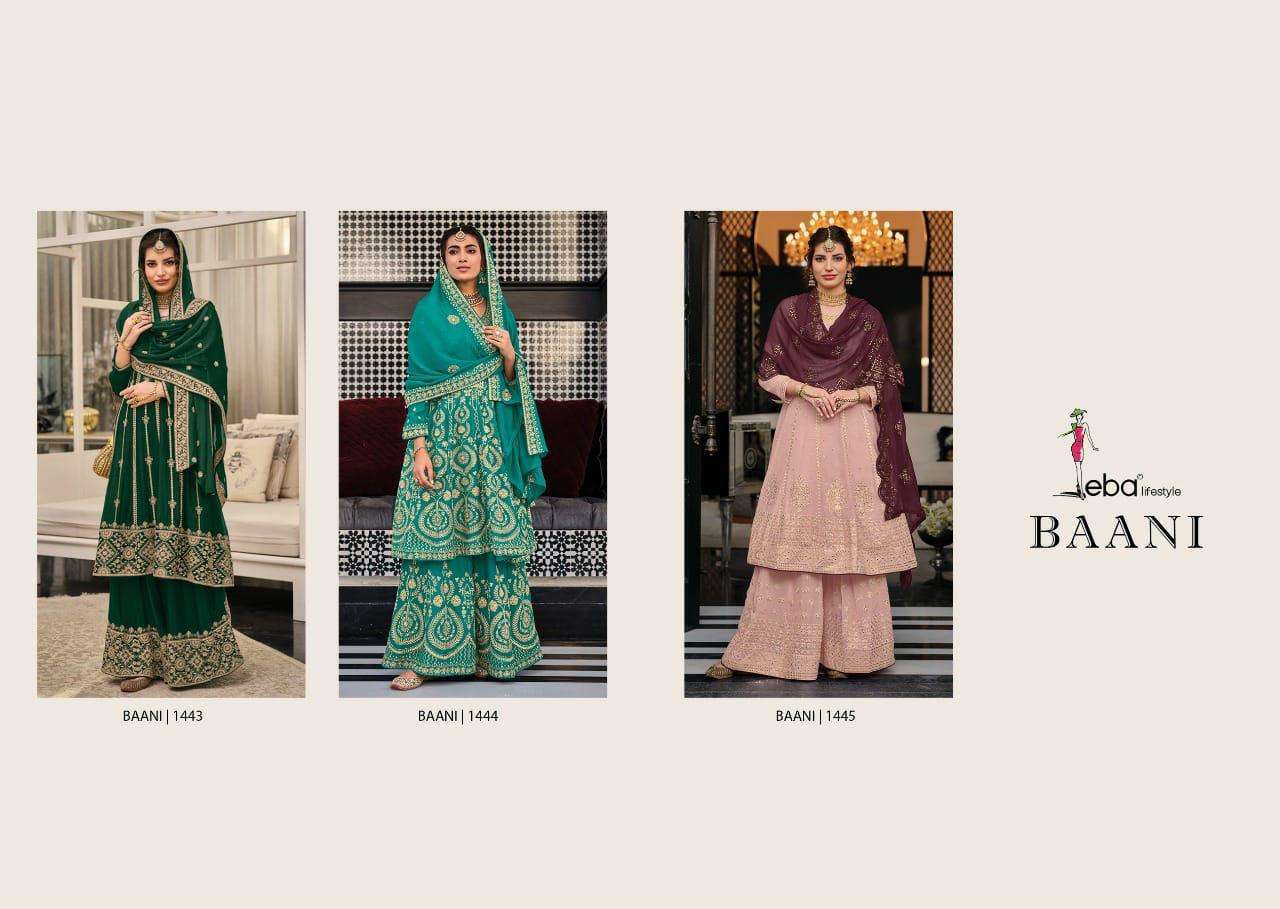 EBA LIFESTYLE PRESENT BAANI FESTIVE WEAR SEMI STITCHED DESIGNER SUITS IN WHOLESALE RATE IN SURAT - SAI DRESSES