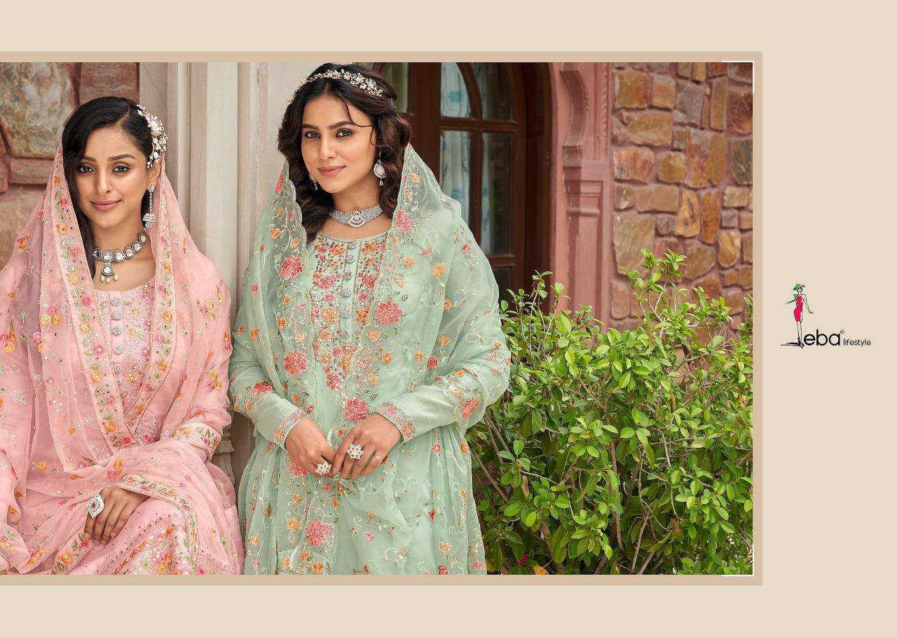 EBA LIFESTYLE PRESENT NAYRA VOL 5 SEMI STITCHED PANT STYLE DESIGNER SUITS IN WHOLESALE RATE IN SURAT - SAI DRESSES