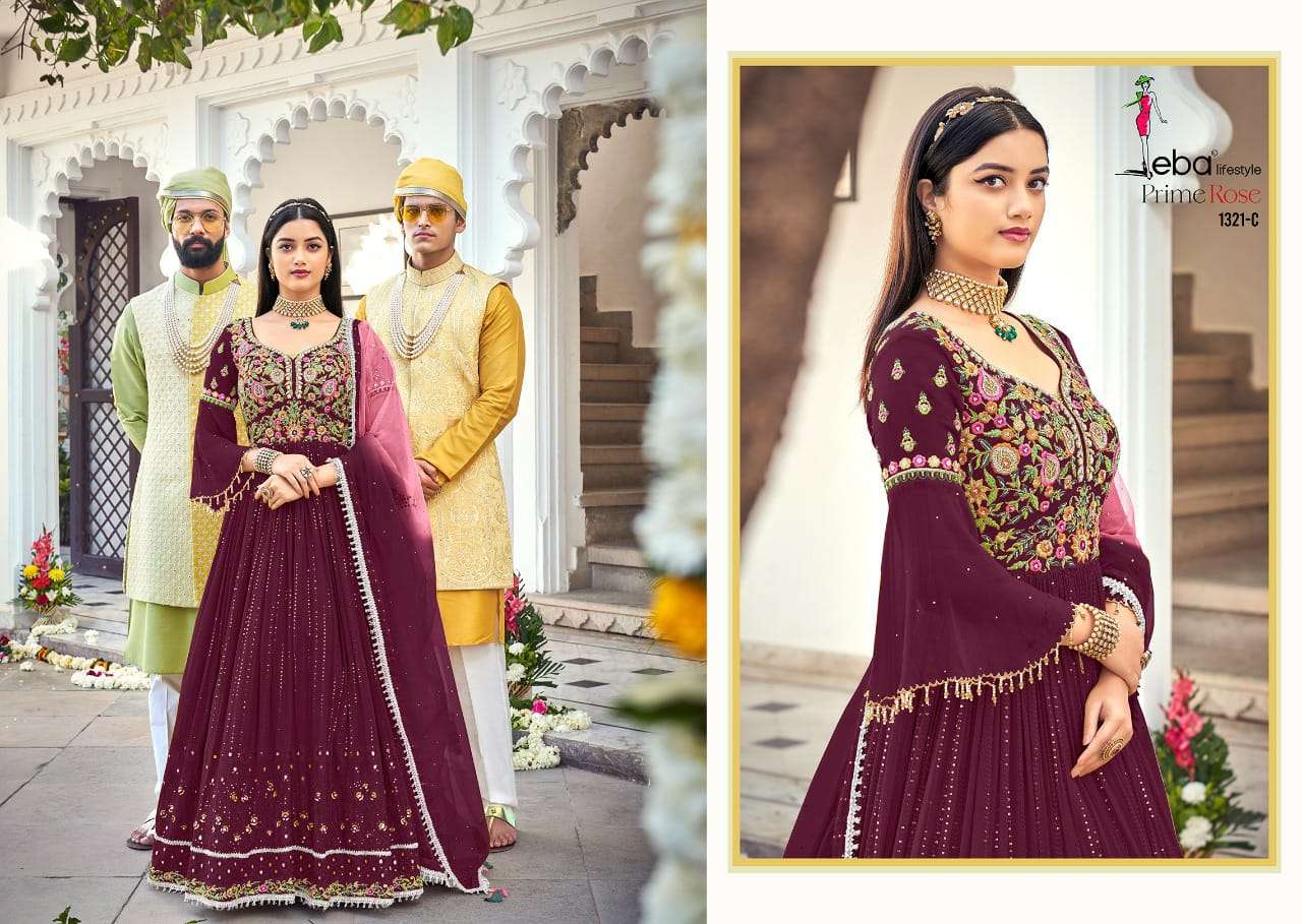 EBA LIFESTYLE PRESENT PRIME ROSE COLOR EDITION VOL 3 READY TO WEAR WEDDING COLLECTION IN WHOLESALE RATE IN SURAT - SAI DRESSES