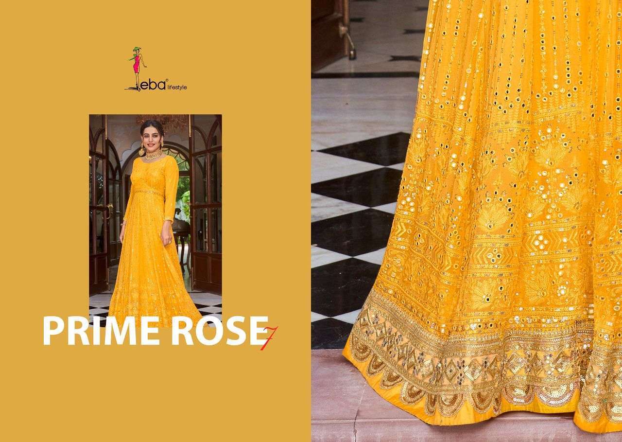  EBA LIFESTYLE PRESENT PRIME ROSE VOL 7 CLASSY LOOK LONG GOWN STYLE DESIGNER SUITS IN WHOLESALE RATE IN SURAT - SAI DRESSES