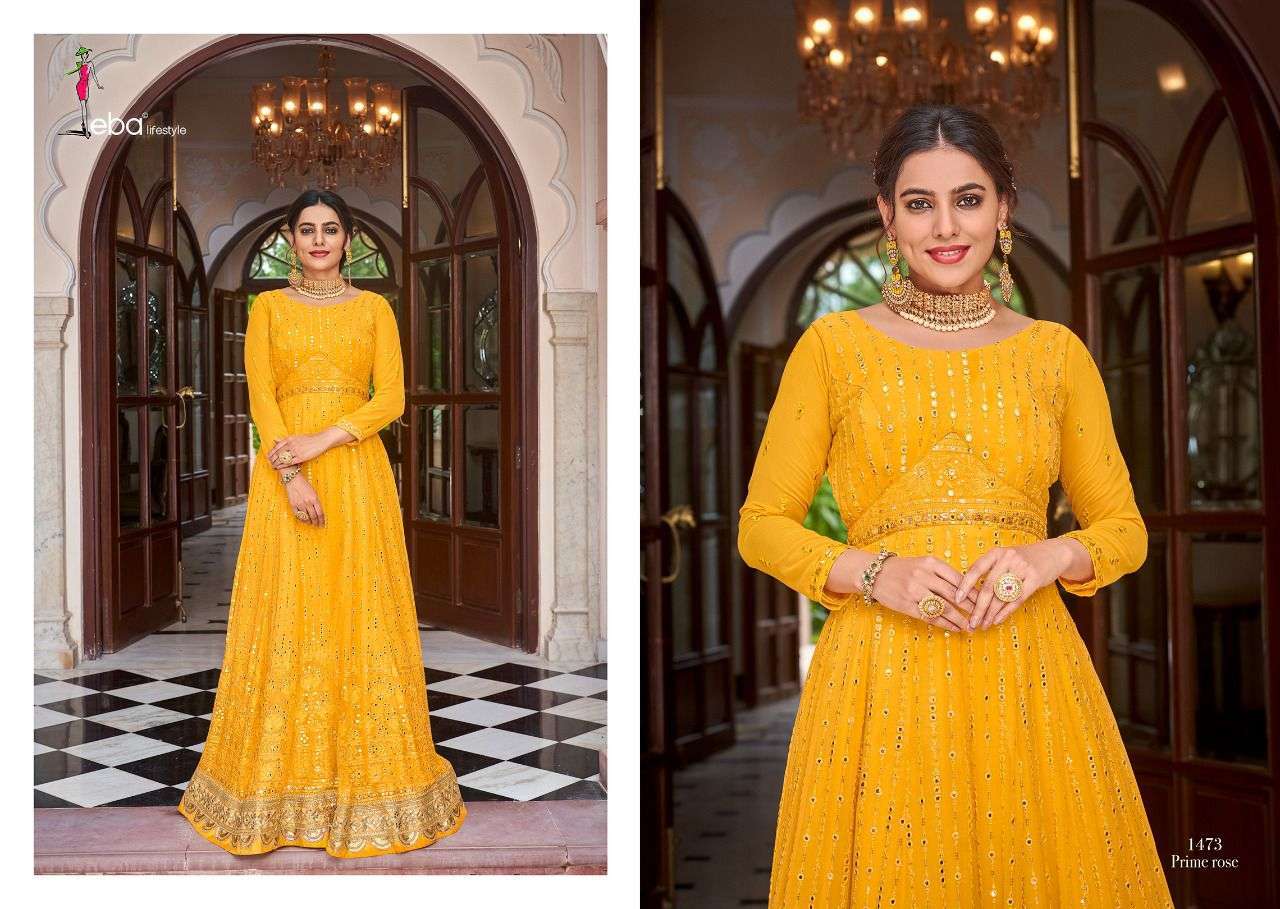  EBA LIFESTYLE PRESENT PRIME ROSE VOL 7 CLASSY LOOK LONG GOWN STYLE DESIGNER SUITS IN WHOLESALE RATE IN SURAT - SAI DRESSES