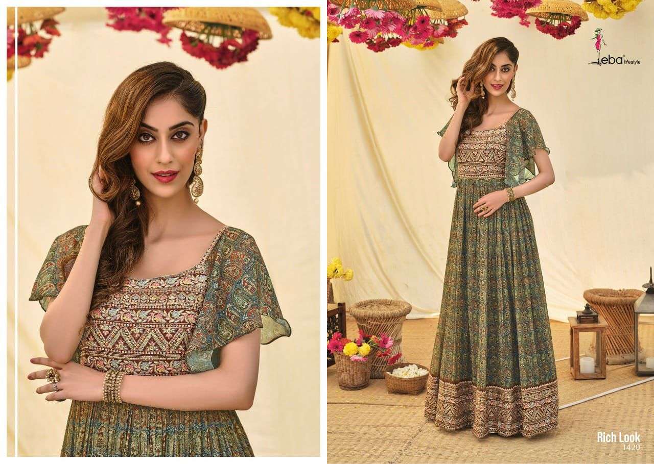 EBA LIFESTYLE PRESENT RICH LOOK READY TO WEAR DESIGNER SUITS IN WHOLESALE RATE IN SURAT - SAI DRESSES