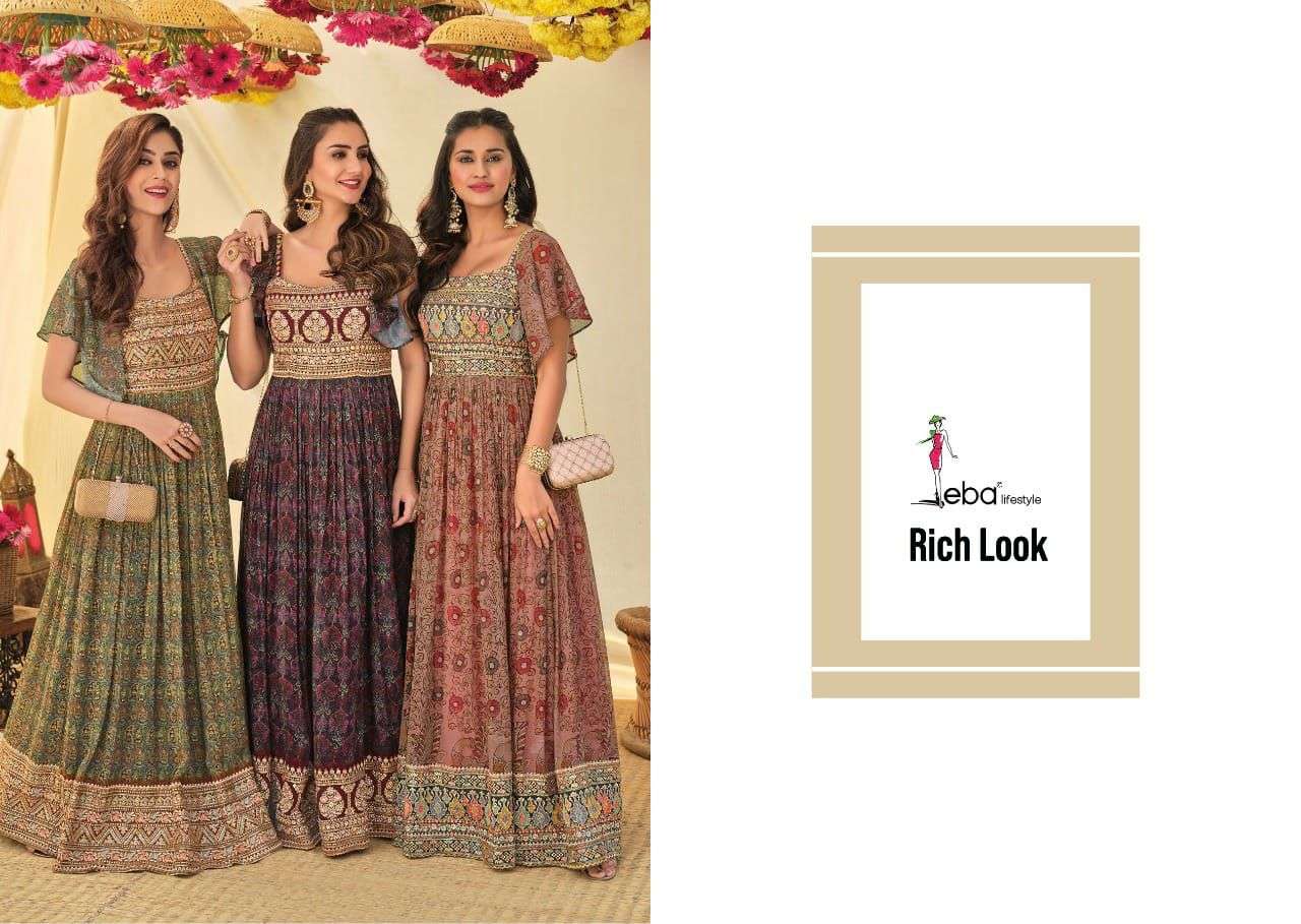 EBA LIFESTYLE PRESENT RICH LOOK READY TO WEAR DESIGNER SUITS IN WHOLESALE RATE IN SURAT - SAI DRESSES