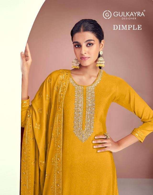 GULKAYRA DESIGNER PRESENT DIMPLE SEMI STITCHED GEORGETTE DESIGNER SALWAR SUITS IN WHOLESALE RATE IN SURAT - SAI DRESSES