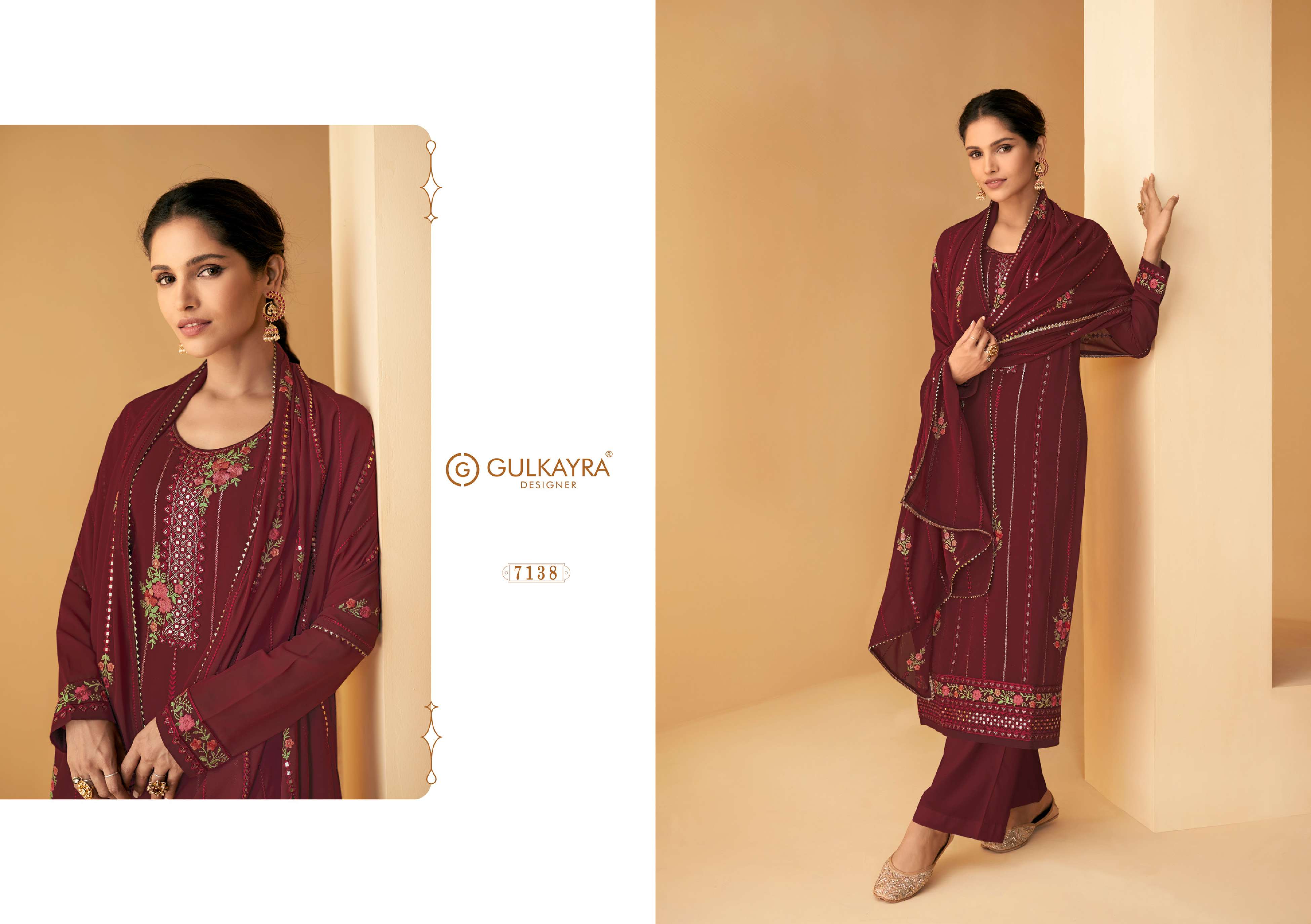 GULKAYRA DESIGNER PRESENT ZALAK SEMI STITCHED PLAZZO STYLE DESIGNER SUITS IN WHOLESALE PRICE IN SURAT - SAI DRESSES