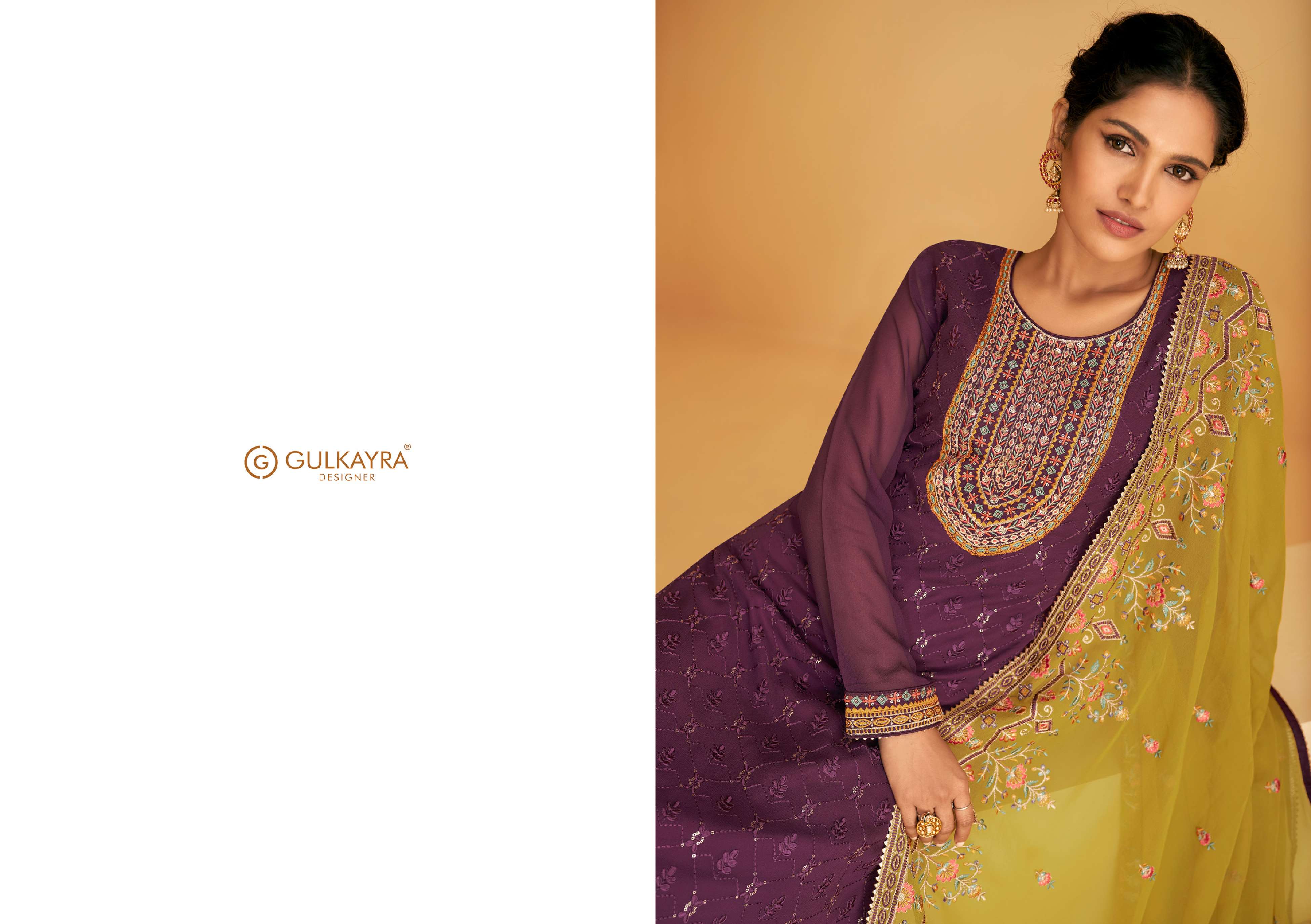 GULKAYRA DESIGNER PRESENT ZALAK SEMI STITCHED PLAZZO STYLE DESIGNER SUITS IN WHOLESALE PRICE IN SURAT - SAI DRESSES