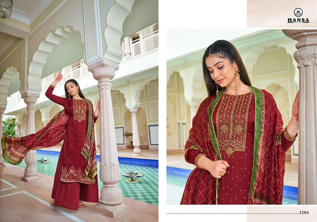 HANSA PRINTS PRESENT BANARAS VAISHNAVI DOLA SILK DESIGNER SUITS IN WHOLESALE RATE IN SURAT - SAI DRESSES