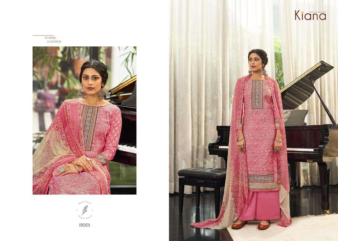 KIANA PRESENT KAVYA VOL 15 PLAZZO STYLE COTTON SALWAR SUITS IN WHOLESALE RATE IN SURAT - SAI DRESSES