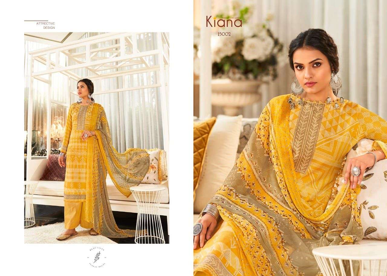 KIANA PRESENT KAVYA VOL 15 PLAZZO STYLE COTTON SALWAR SUITS IN WHOLESALE RATE IN SURAT - SAI DRESSES
