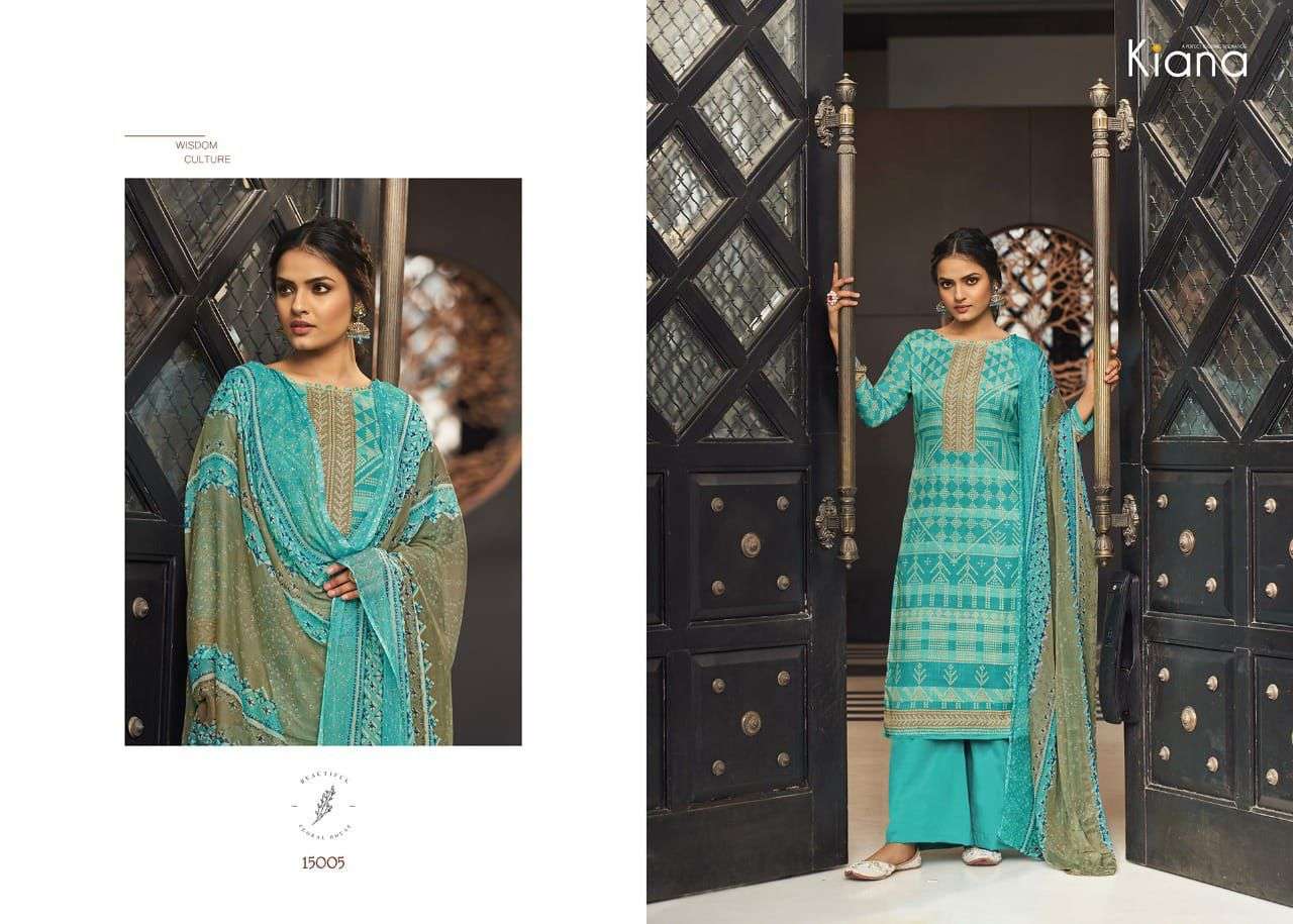 KIANA PRESENT KAVYA VOL 15 PLAZZO STYLE COTTON SALWAR SUITS IN WHOLESALE RATE IN SURAT - SAI DRESSES