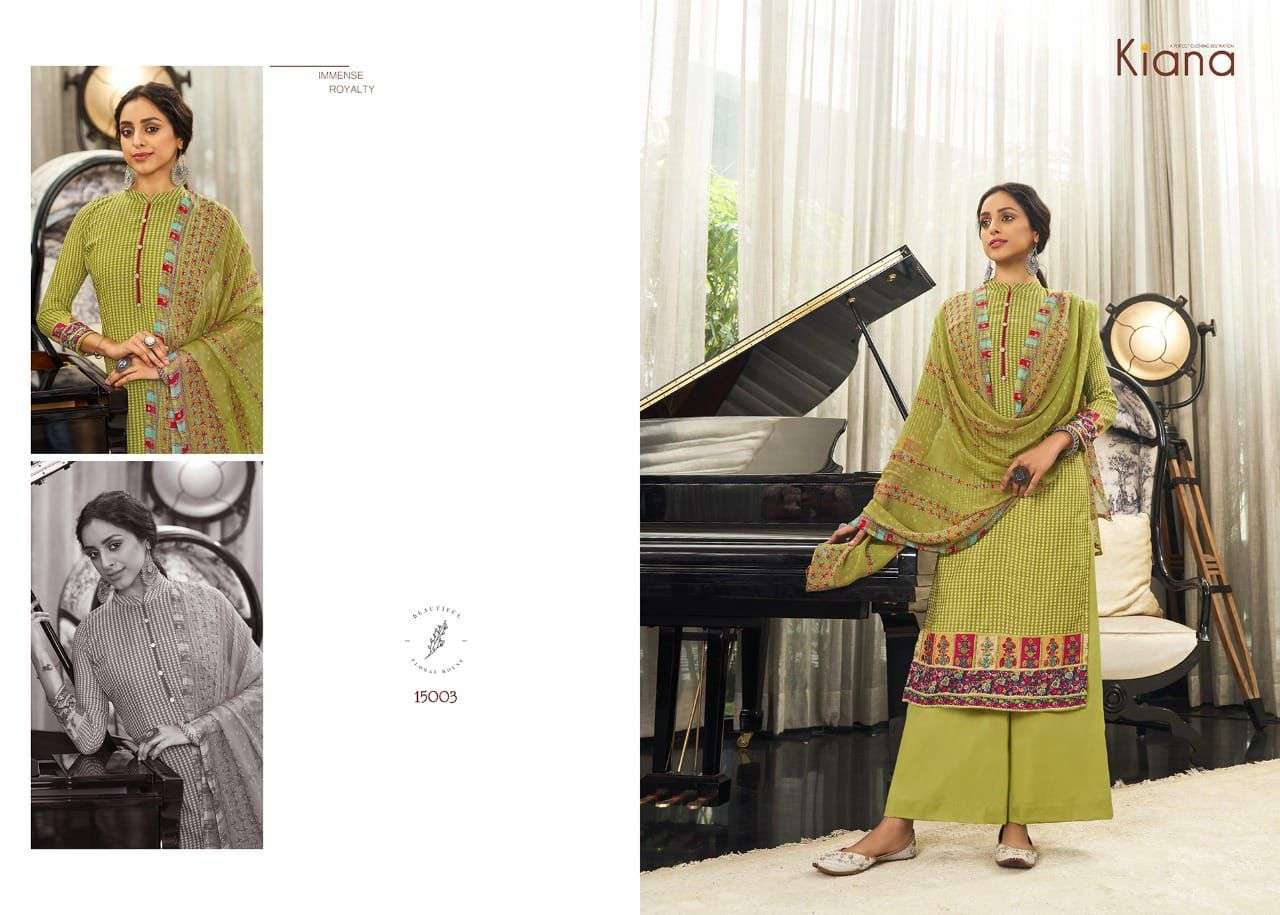 KIANA PRESENT KAVYA VOL 15 PLAZZO STYLE COTTON SALWAR SUITS IN WHOLESALE RATE IN SURAT - SAI DRESSES