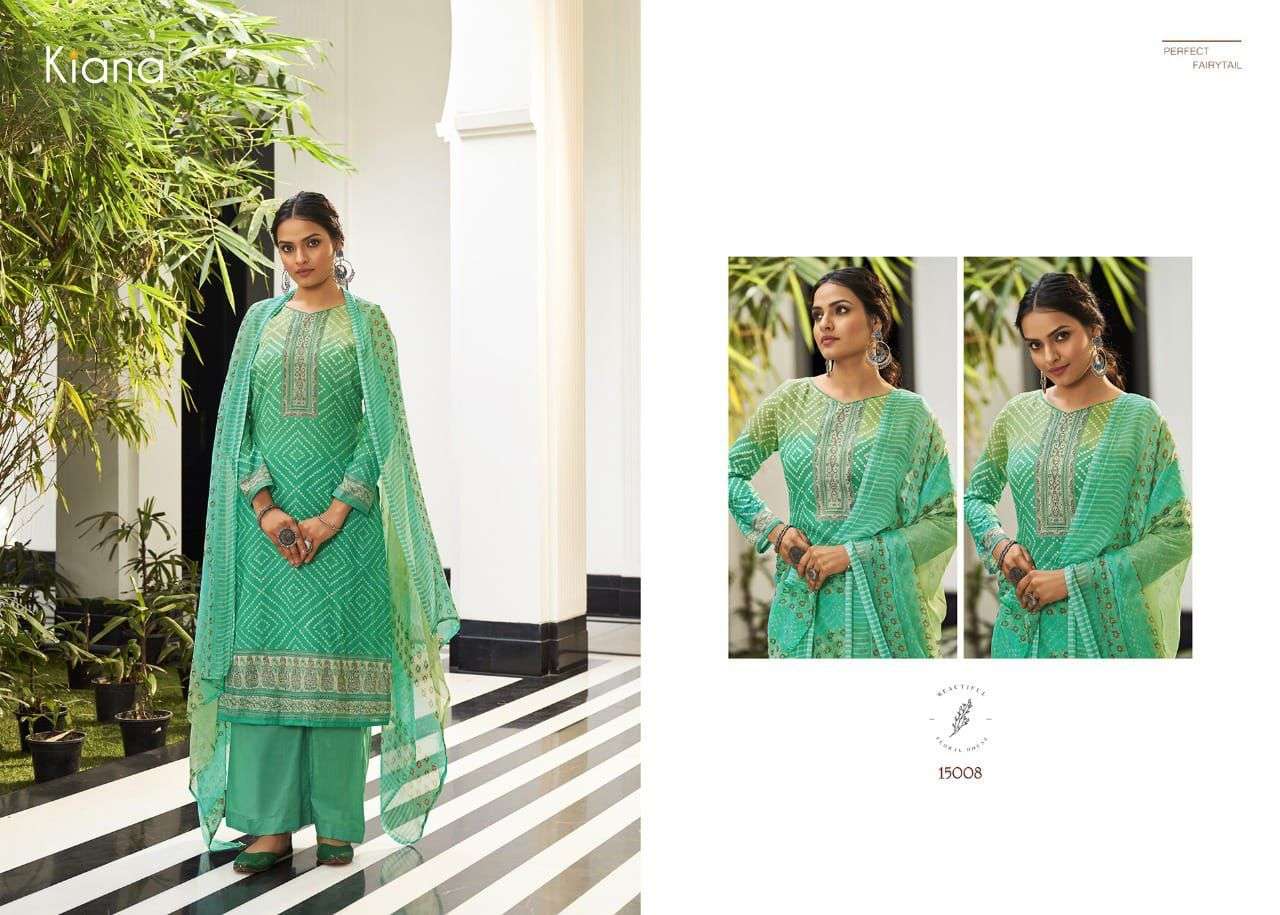 KIANA PRESENT KAVYA VOL 15 PLAZZO STYLE COTTON SALWAR SUITS IN WHOLESALE RATE IN SURAT - SAI DRESSES