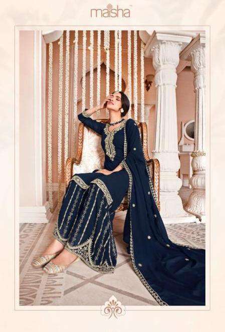 MAISHA PRESENT NAZMI FESTIVE WEAR SEMI STITCHED DESIGNER SUITS IN WHOLESALE RATE IN SURAT - SAI DRESSES