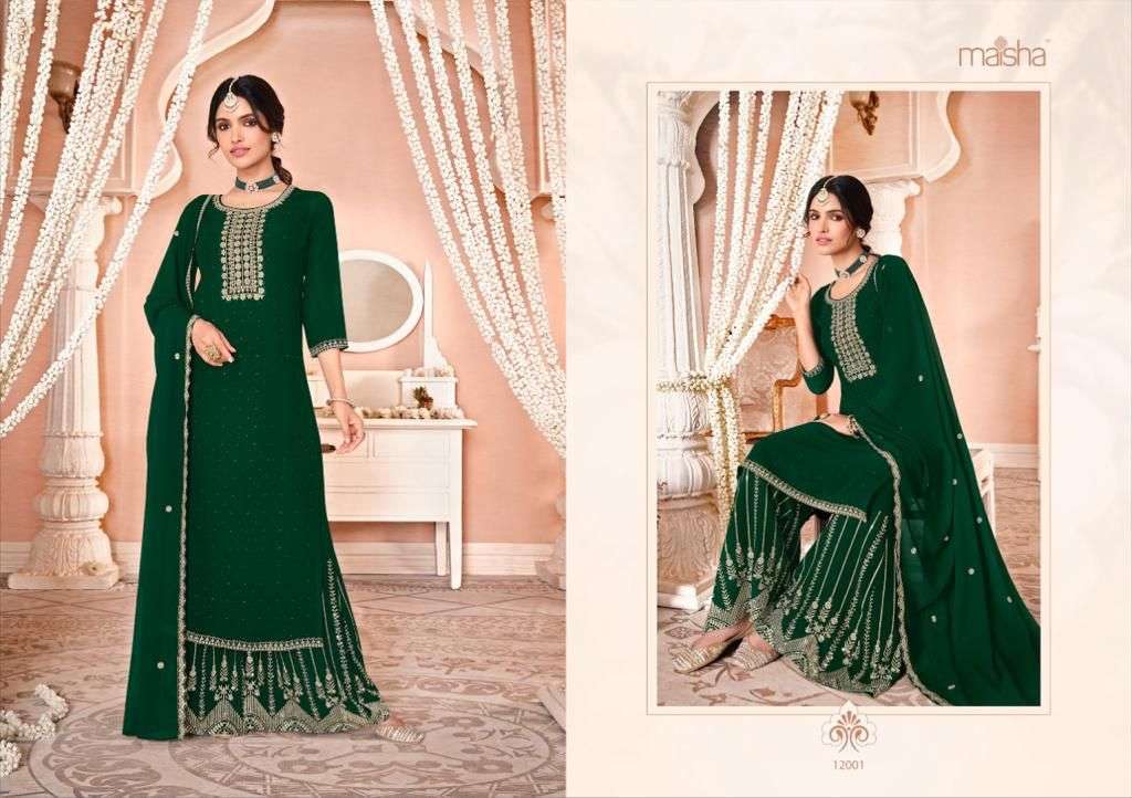 MAISHA PRESENT NAZMI FESTIVE WEAR SEMI STITCHED DESIGNER SUITS IN WHOLESALE RATE IN SURAT - SAI DRESSES