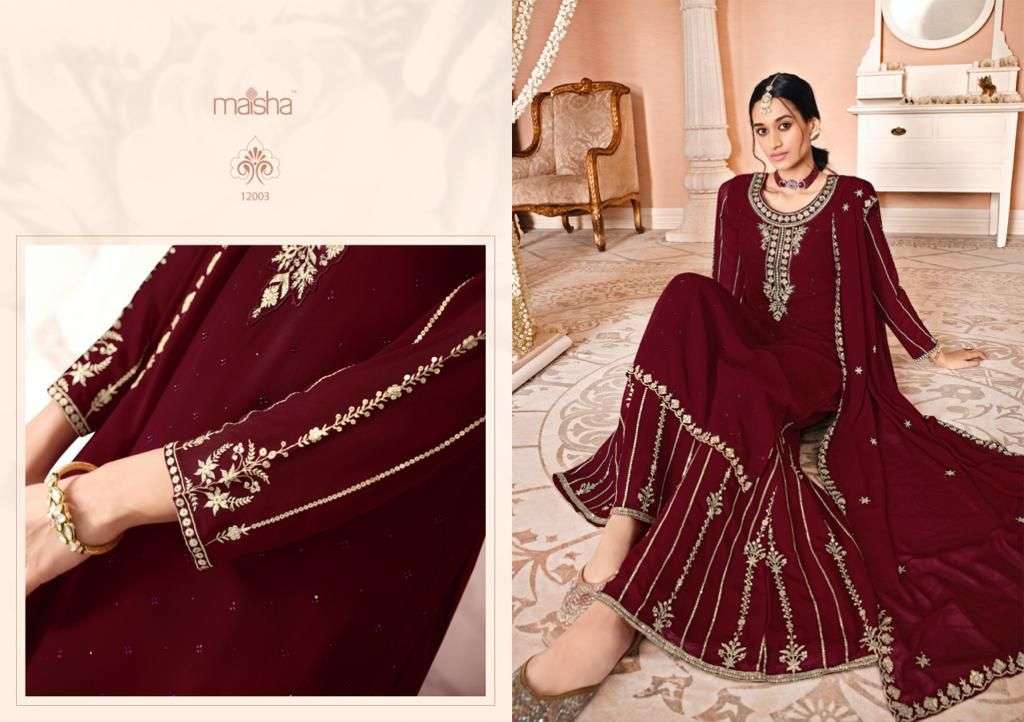MAISHA PRESENT NAZMI FESTIVE WEAR SEMI STITCHED DESIGNER SUITS IN WHOLESALE RATE IN SURAT - SAI DRESSES