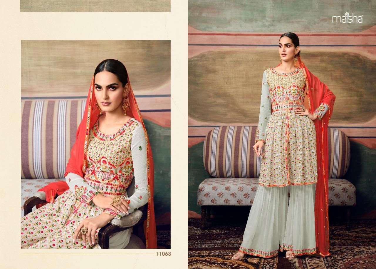 MAISHA PRESENT ZAREEN FESTIVE WEAR READYMADE SHARARA STYLE DESIGNER SUITS IN WHOLESALE RATE IN SURAT - SAI DRESSES