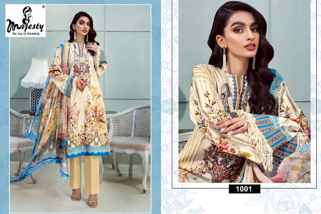 MAJESTY PRESENT JADE BLISS PURE COTTON DIGITAL PRINTED PAKISTANI SALWAR SUITS IN WHOLESALE PRICE IN SURAT - SAI DRESSES